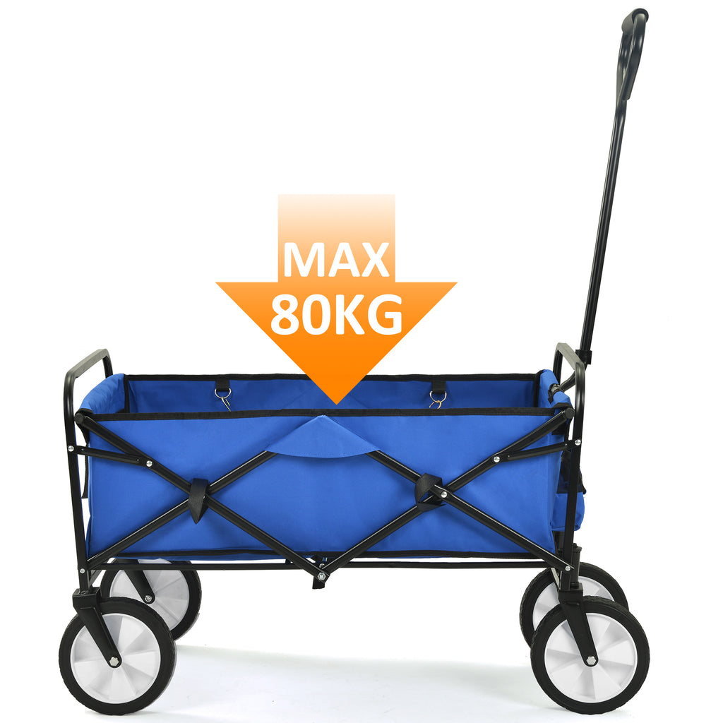 Leoglint Garden cart Folding Wagon Garden Shopping Beach Cart (Blue)