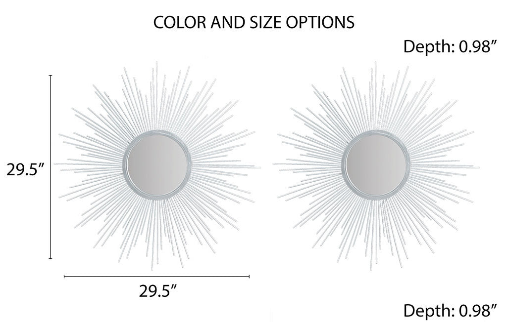 Leoglint Sunburst Wall Decor Mirror 29.5"D