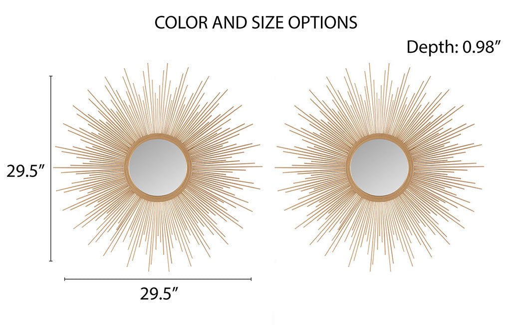 Leoglint Sunburst Wall Decor Mirror 29.5"D