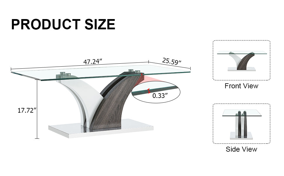 Leoglint Modern dining table,Tea Table.Coffee Table. Tempered glass countertop, and artistic MDF legs are perfect for hosting dinners, conferences, home, and office decorations.B-793