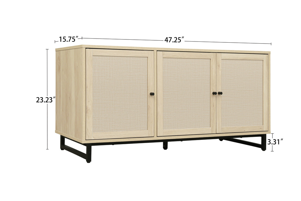 Leoglint 3 Door Cabinet,Sideboard Accent Cabinet, Storage Cabinet for Living Room, Hallway Entryway Kitchen