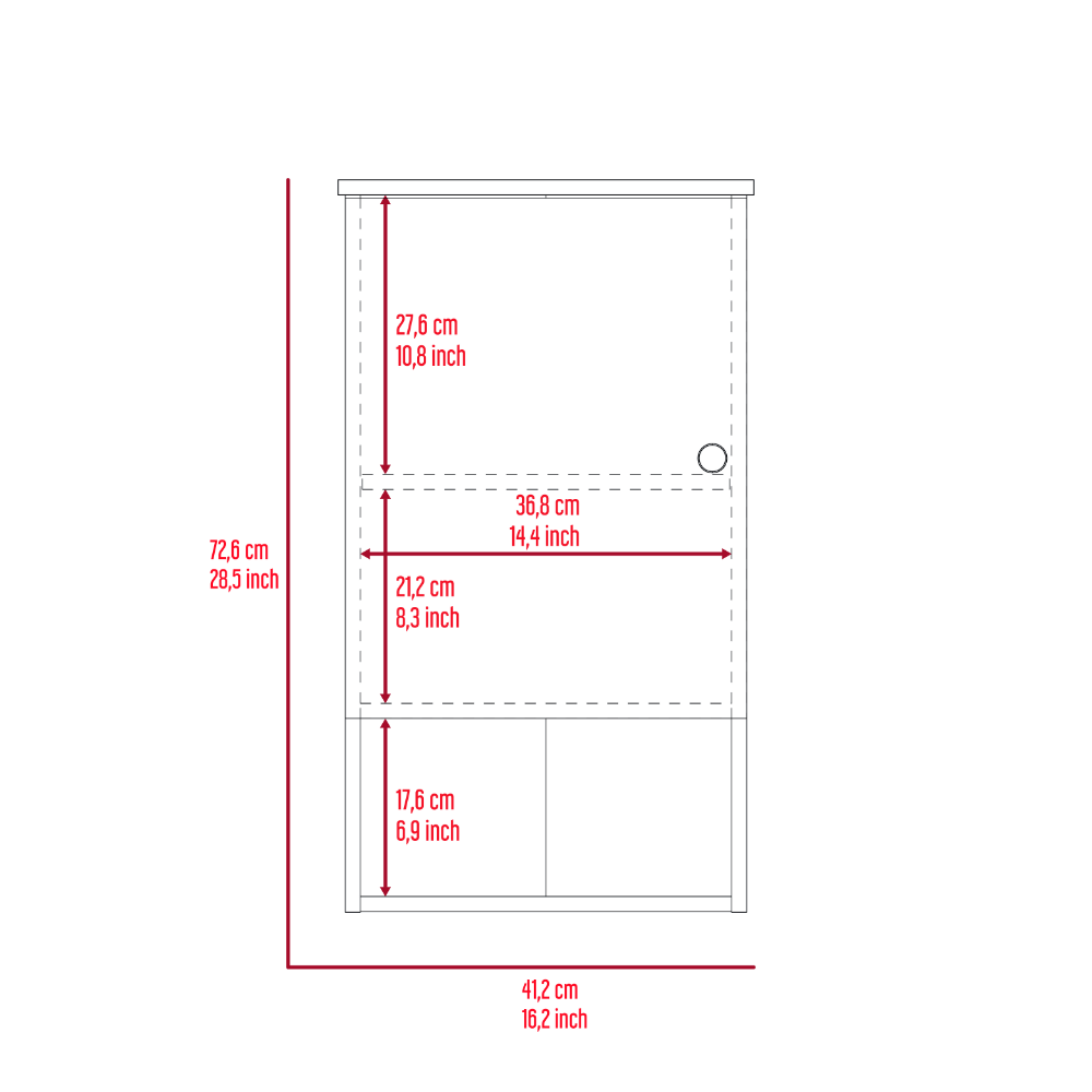 Leoglint Medicine Cabinet Porto, Two Internal Shelves, Light Gray Finish