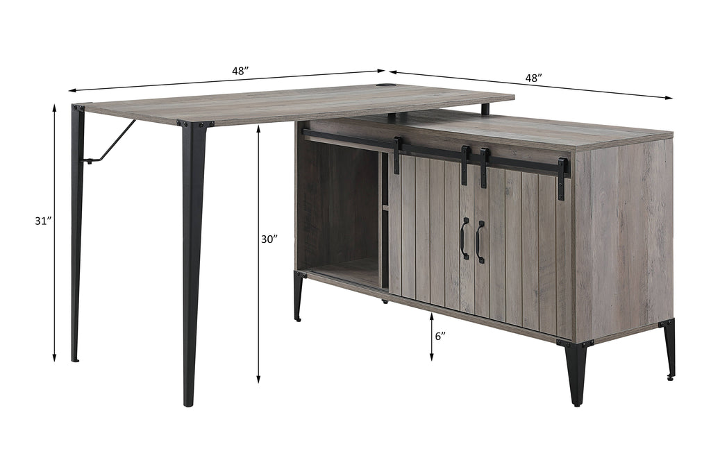 Leoglint ACME Zakwani Writing Office Desk, Gray Oak & Black Finish OF00009