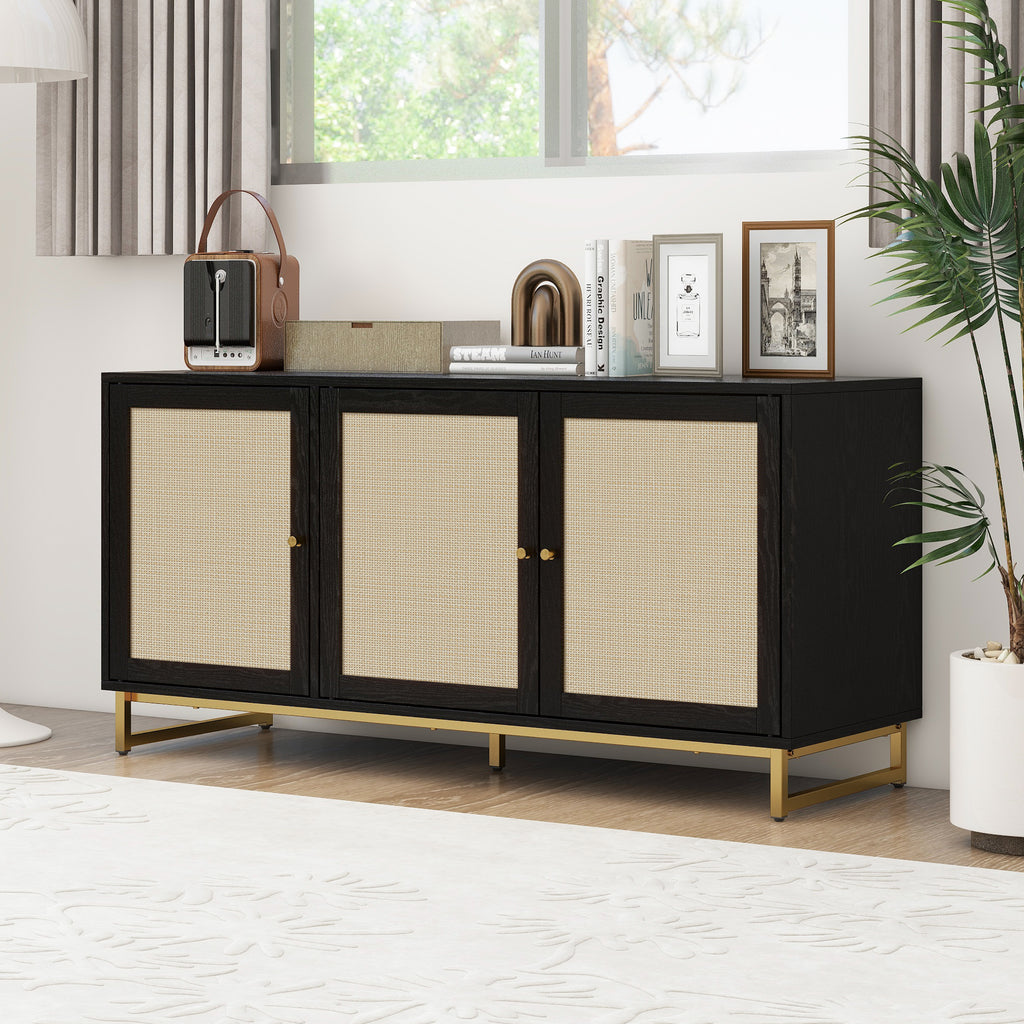 Leoglint 3 Door Cabinet,Sideboard Accent Cabinet, Storage Cabinet for Living Room, Hallway Entryway Kitchen