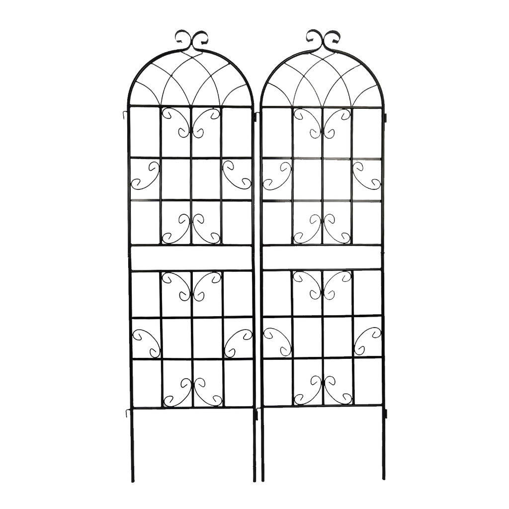 Leoglint 4 Pack Metal Garden Trellis 71" x 19.7" Rustproof Trellis for Climbing Plants Outdoor Flower Support Black