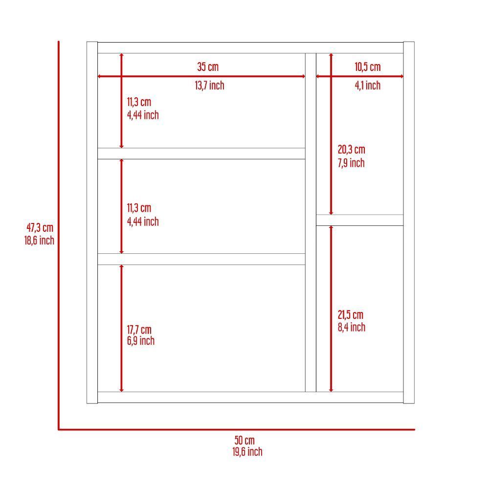 Leoglint Minsk Medicine Cabinet, Mirror, Two External Shelves, Single Door Cabinet, Three Interior Shelves