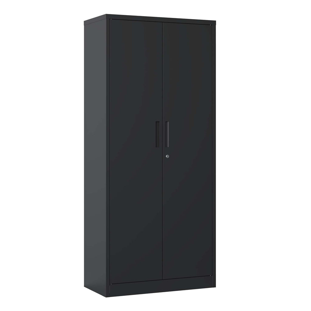 Leoglint 71"H Metal Garage Storage Cabinet, Black Tool Steel Locking Cabinet with Doors and 3 Shelves, Tall Cabinets for Garage Storage Systems Lockable File Cabinet for Home Office, Classroom/Pantry