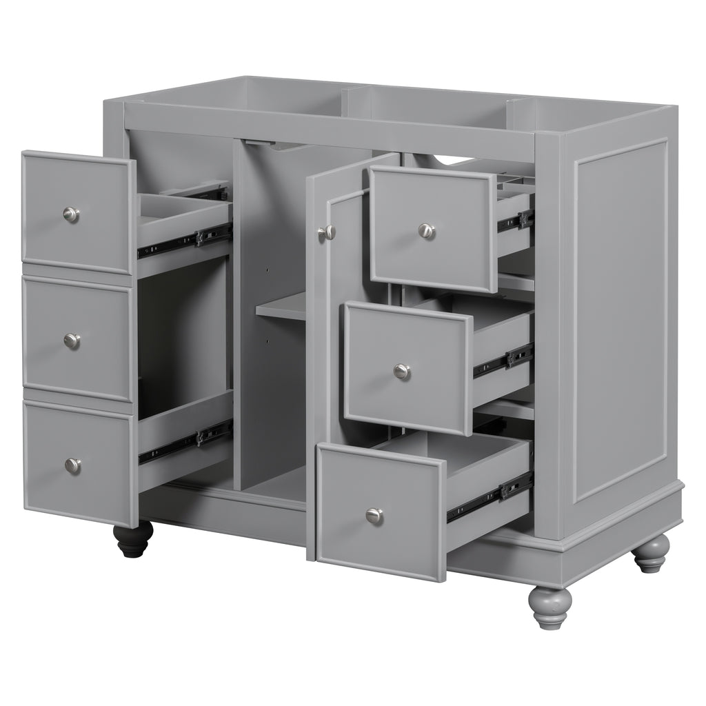 Leoglint [Cabinet Only] 36" Gray Bathroom vanity(Sink not included)