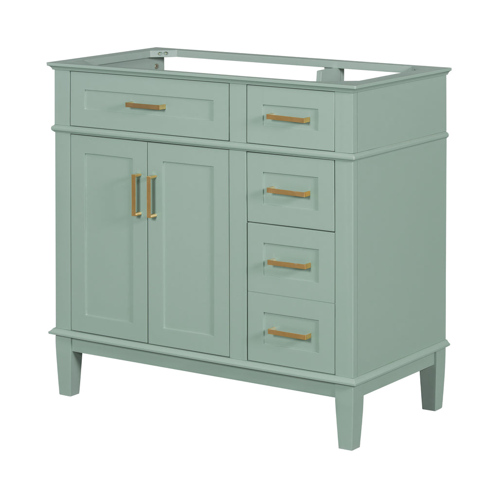 Leoglint [Cabinet Only] 36" Green Modern Bathroom Vanity(Sink not included)