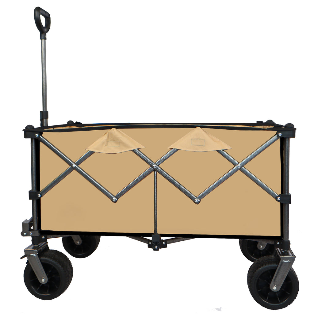 Leoglint Garden cart Collapsible Folding Wagon, Push Pull Foldable Beach Wagon Cart