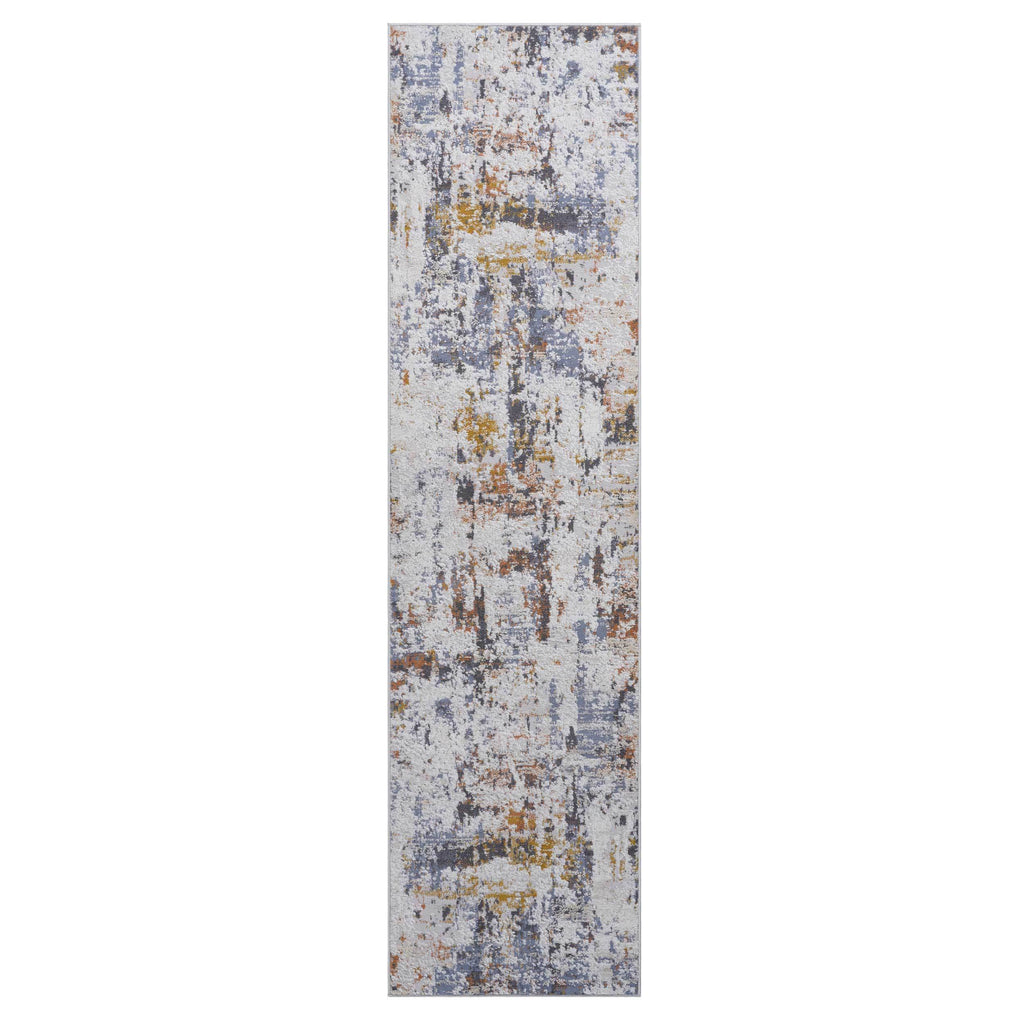 Leoglint 2X8 Ivory/Blue /Abstract Non-Shedding Living Room Bedroom Dining Home Office Stylish and Stain Resistant Area Rug