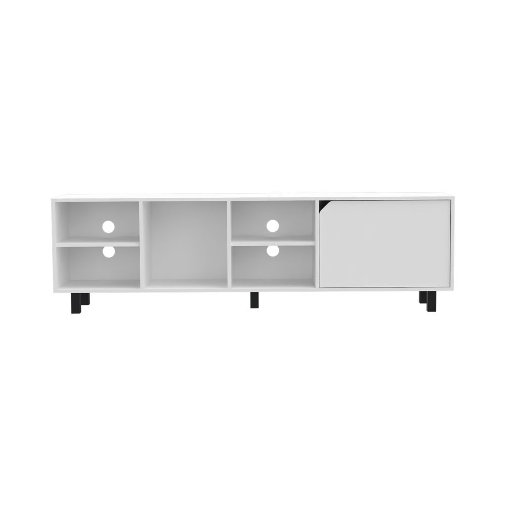 Leoglint Conquest Tv Stand for TV´s up 70", Four Open Shelves, Five Legs, White