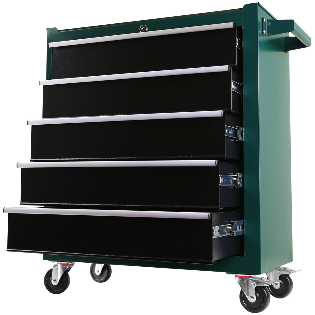 Leoglint 5-Drawers Rolling Tool Chest,Tool Cabinet on Wheels with Keyed Locking System and Drawer Liners,Tool Chest with Link Buckle and can be Combined to Large Cabinet Set,for Warehouse,Garage