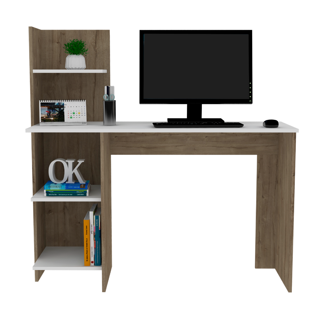 Leoglint Tecoa Writing Office Desk, Four Shelves