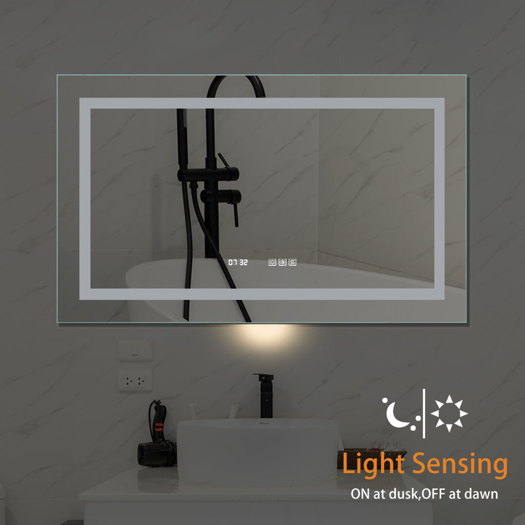 Leoglint 24''x40''LED Lighted Bathroom Medicine/Mirror Cabinet with Light-Sensor Night Light