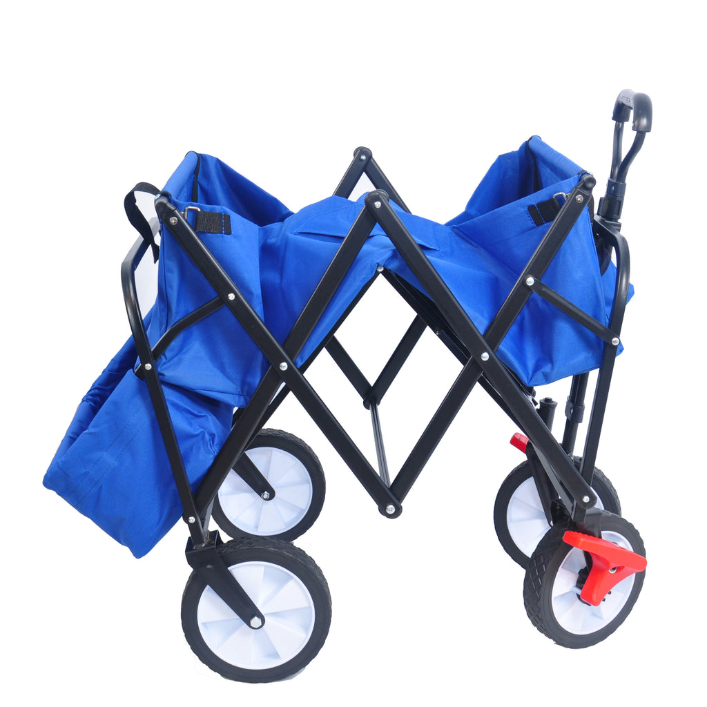 Leoglint Garden cart Folding Wagon Garden Shopping Beach Cart (Blue colour)