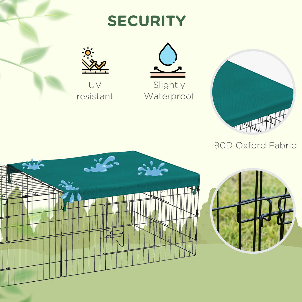 Leoglint 73" Small Animal Playpen, Pet Playpen Yard Fence for Rabbits, Chicken, Chinchillas with Roof for Indoor & Outdoor, Green