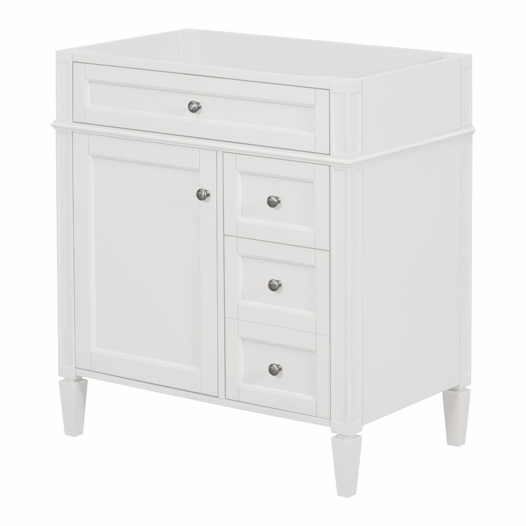 Leoglint 30'' Bathroom Vanity without Top Sink, Modern Bathroom Storage Cabinet with 2 Drawers and a Tip-out Drawer (NOT INCLUDE BASIN)