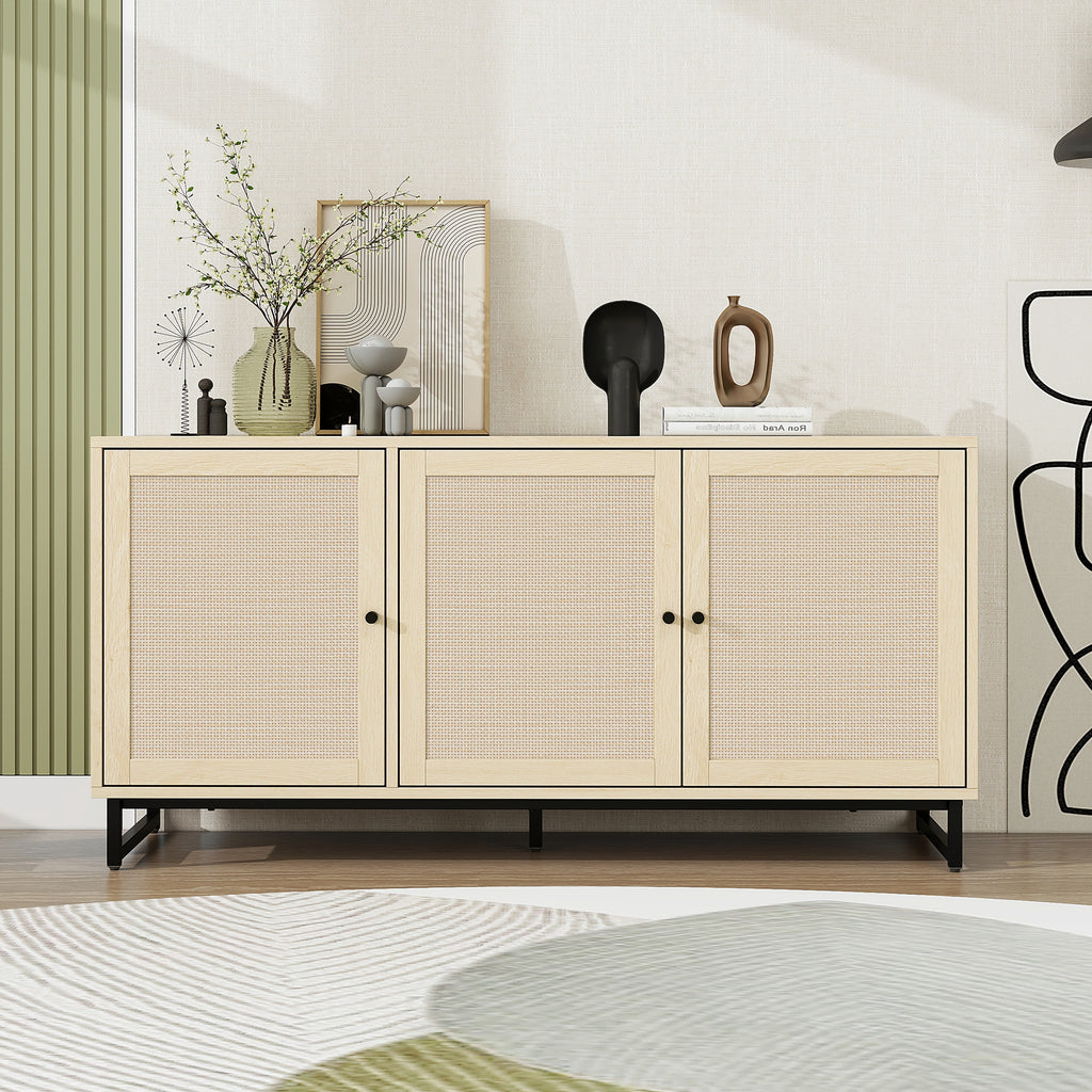 Leoglint 3 Door Cabinet,Sideboard Accent Cabinet, Storage Cabinet for Living Room, Hallway Entryway Kitchen