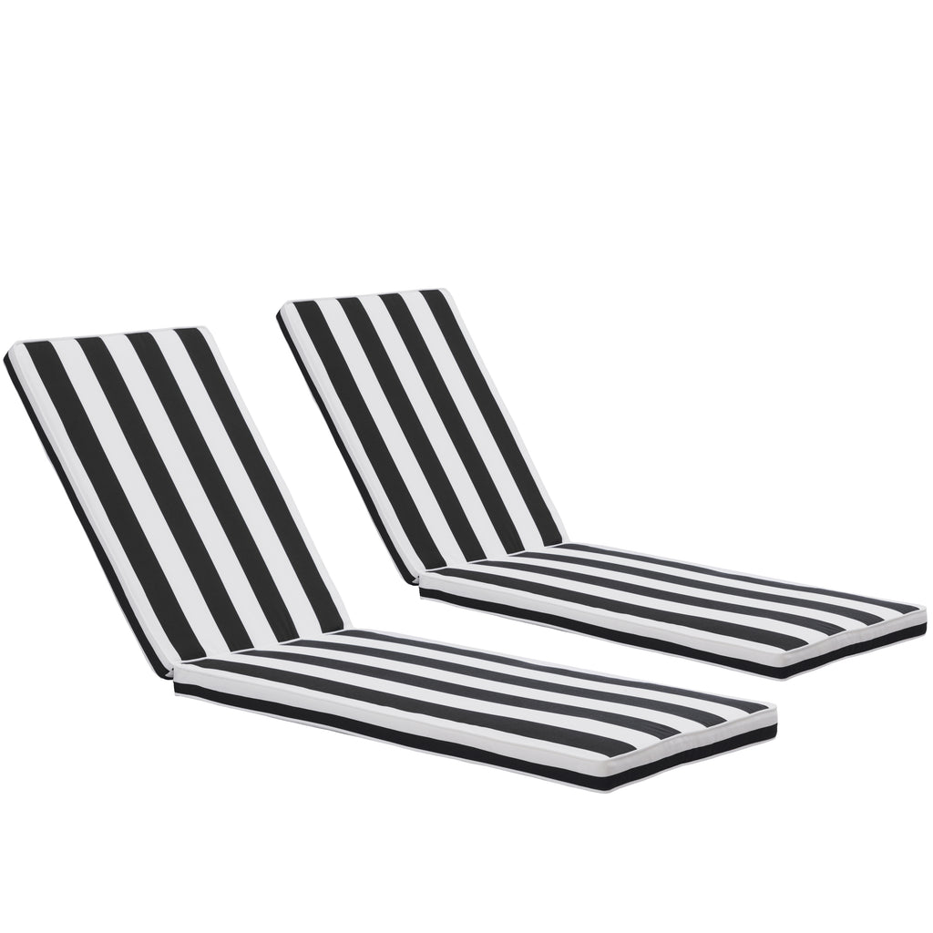 Leoglint 2PCS Set Outdoor Chair Outdoor Lounge Chair Cushion Replacement Patio Funiture Seat Cushion Chaise Lounge Cushion