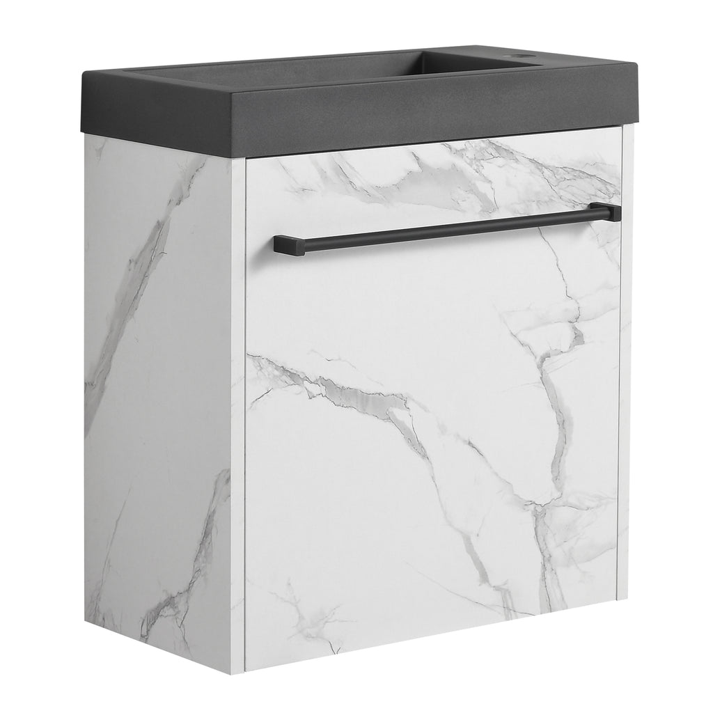 Leoglint 20'' Floating Wall-Mounted Bathroom Vanity with Resin Sink & Soft-Close Cabinet Door