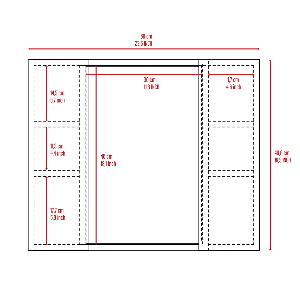 Leoglint Draco Medicine Cabinet, Mirror, Double Door, One External Shelf