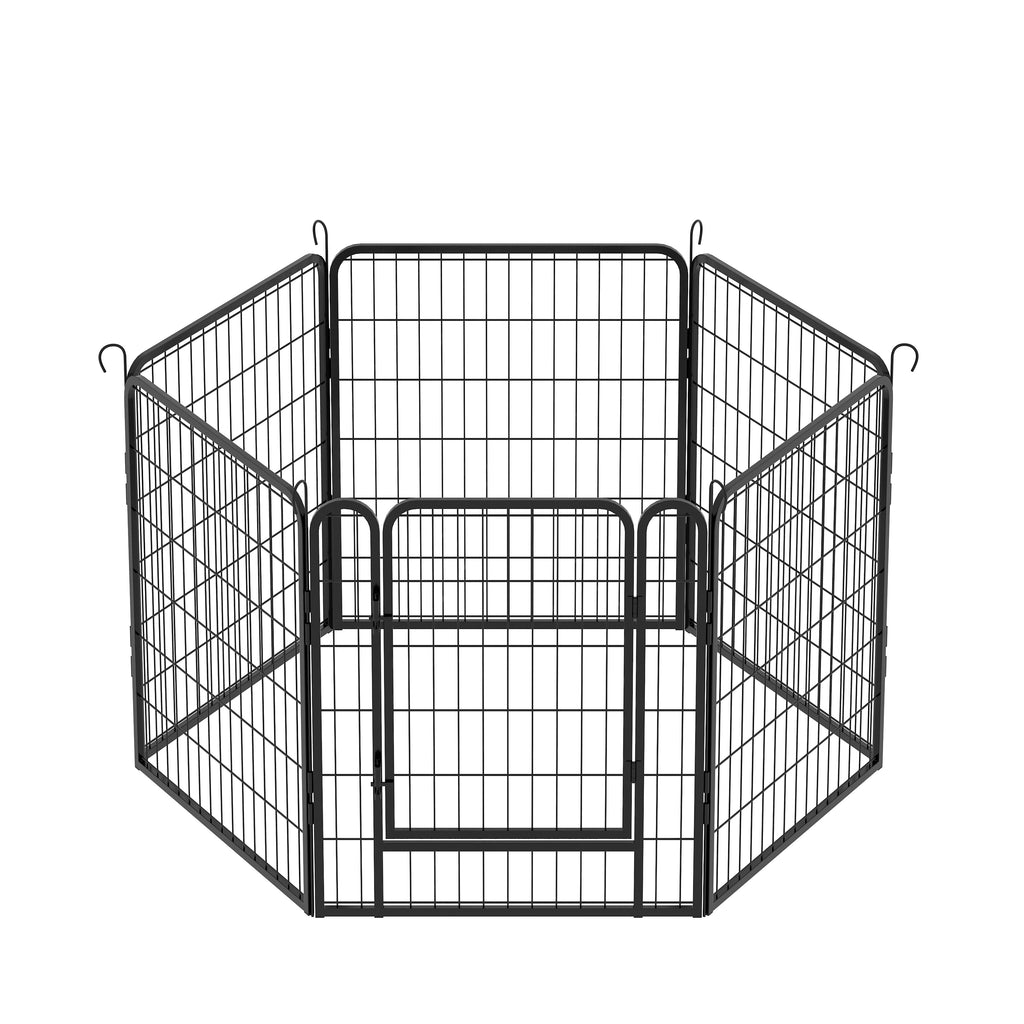 Leoglint 6 Panels Heavy Duty Metal Playpen with door,31.7"H Dog Fence Pet Exercise Pen for Outdoor, Indoor