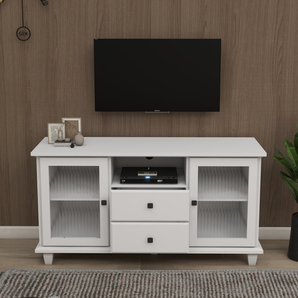 Leoglint Ultra white changhong glass TV Stand