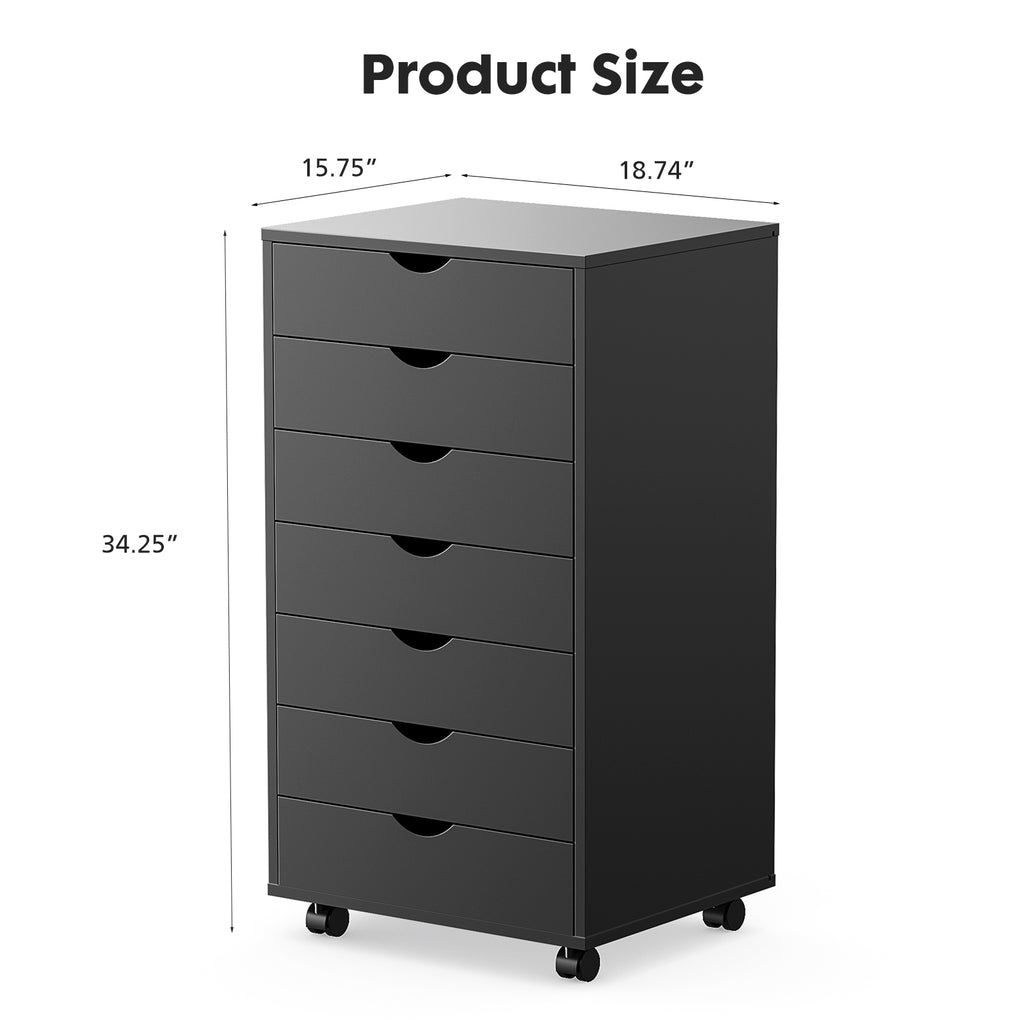 Leoglint Sweetcrispy 7 - Storage Cabinets with Wheels Dressers Wood Dresser Cabinet Mobile Organizer Drawers for Office