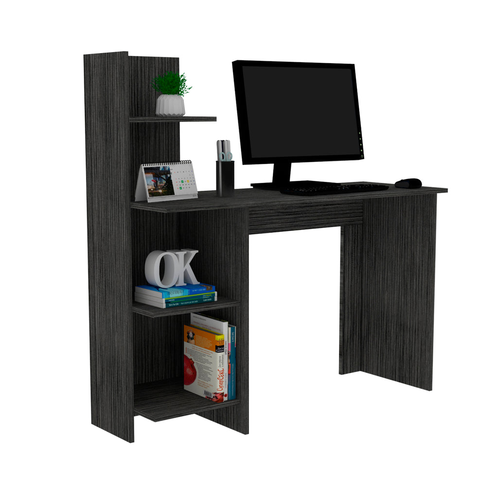 Leoglint Office Desk Wichita, Four Shelves, Light Gray Finish