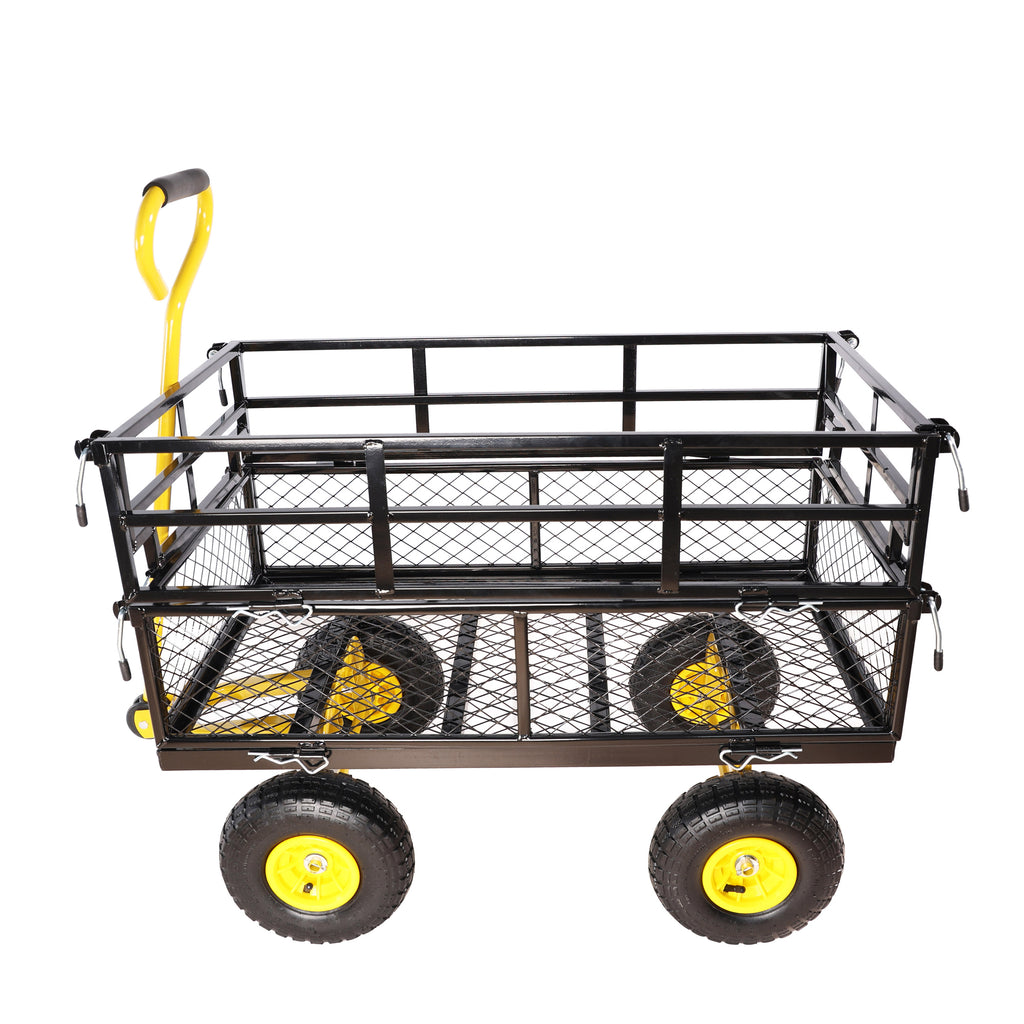 Leoglint Wagon Cart Garden cart trucks make it easier to transport firewood Yellow+Black