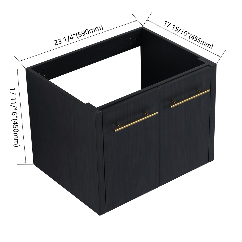 Leoglint 24 Inch Wall-mounted Bathroom Vanity (Only the Cabinet Body, No Top Sink)-BVB09124BCT