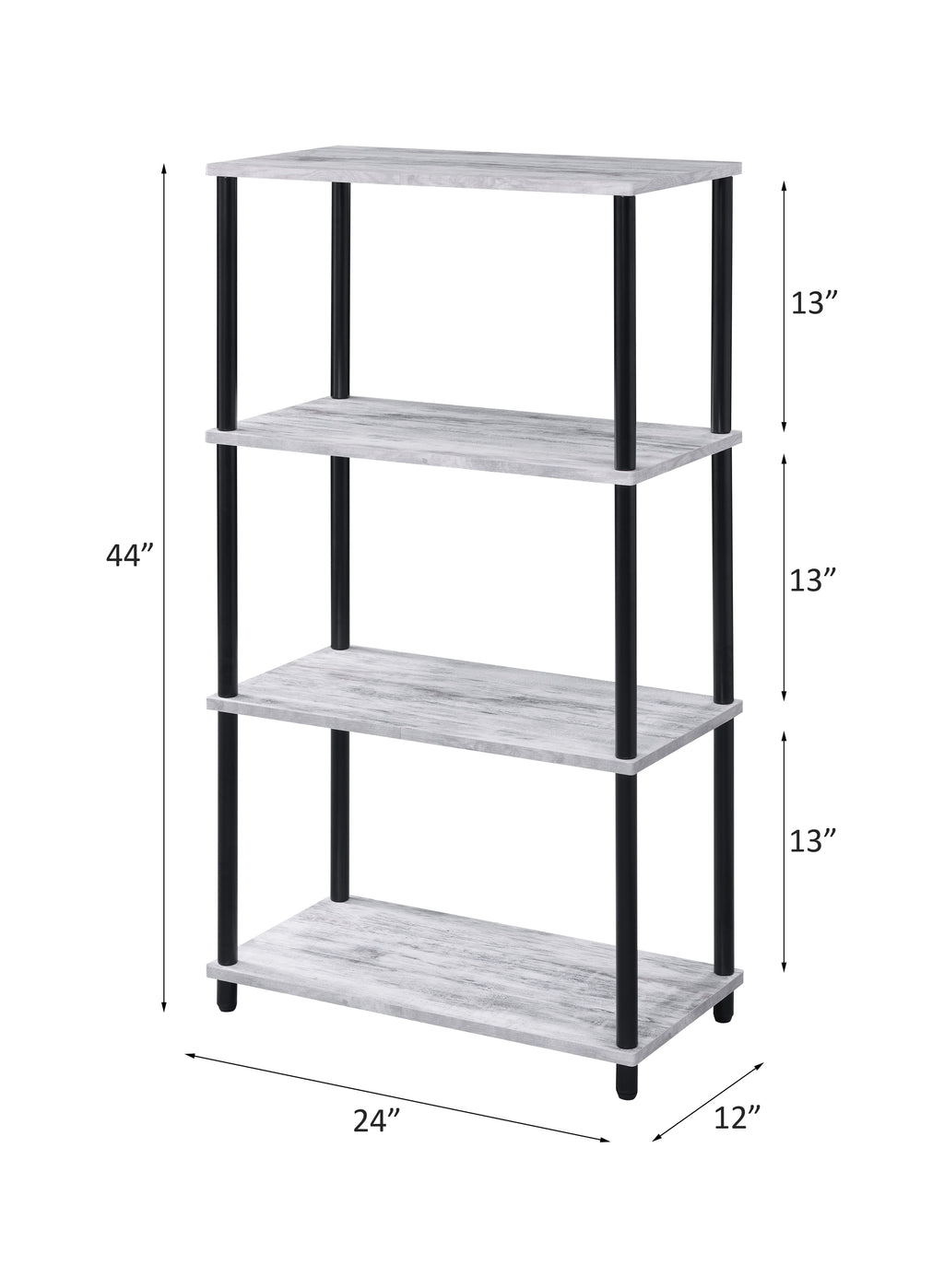 Leoglint ACME Nypho Bookshelf, Antique White & Black Finish 92737