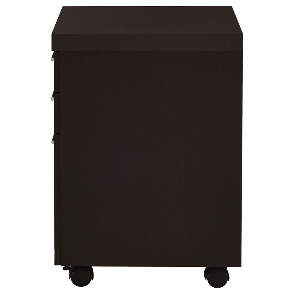 Leoglint Cappuccino 3-Drawer File Cabinet