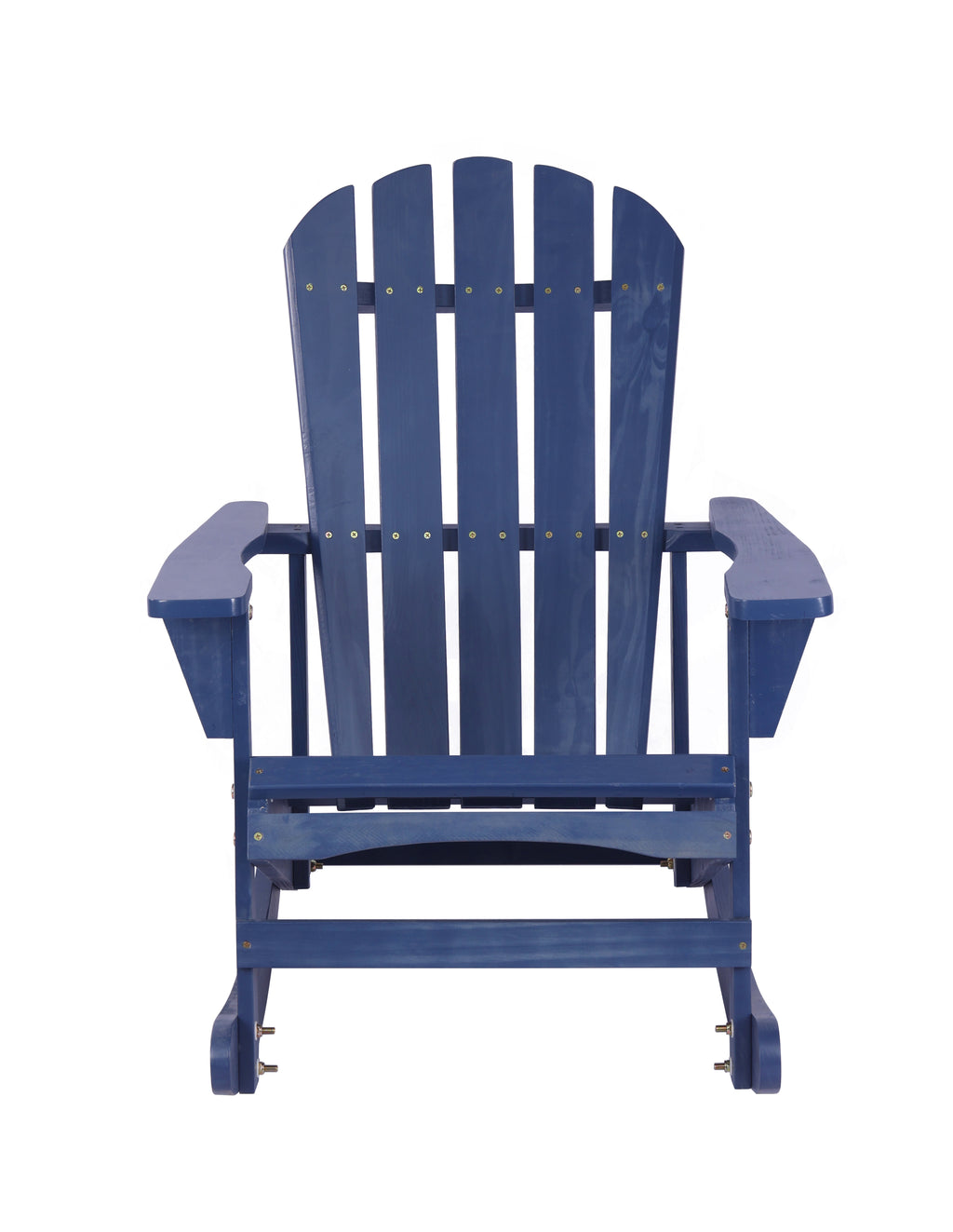 Leoglint Adirondack Rocking Outdoor Chair Solid Wood Chairs Finish Outdoor Furniture for Patio, Backyard, Garden - Navy Blue