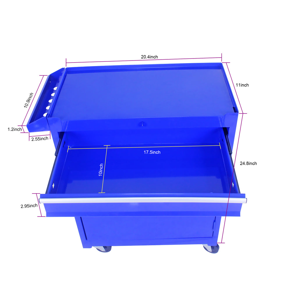 Leoglint Detachable 5 Drawer Tool Chest with Bottom Cabinet and One Adjustable Shelf--Blue