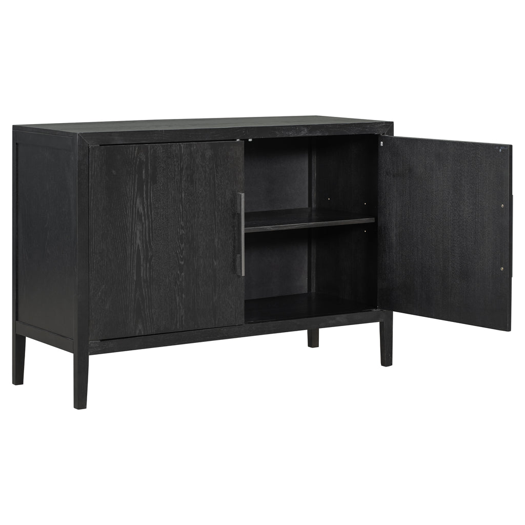 Leoglint U-Style Storage Cabinet Sideboard Wooden Cabinet with 2 Metal handles and 2 Doors for Hallway, Entryway, Living Room