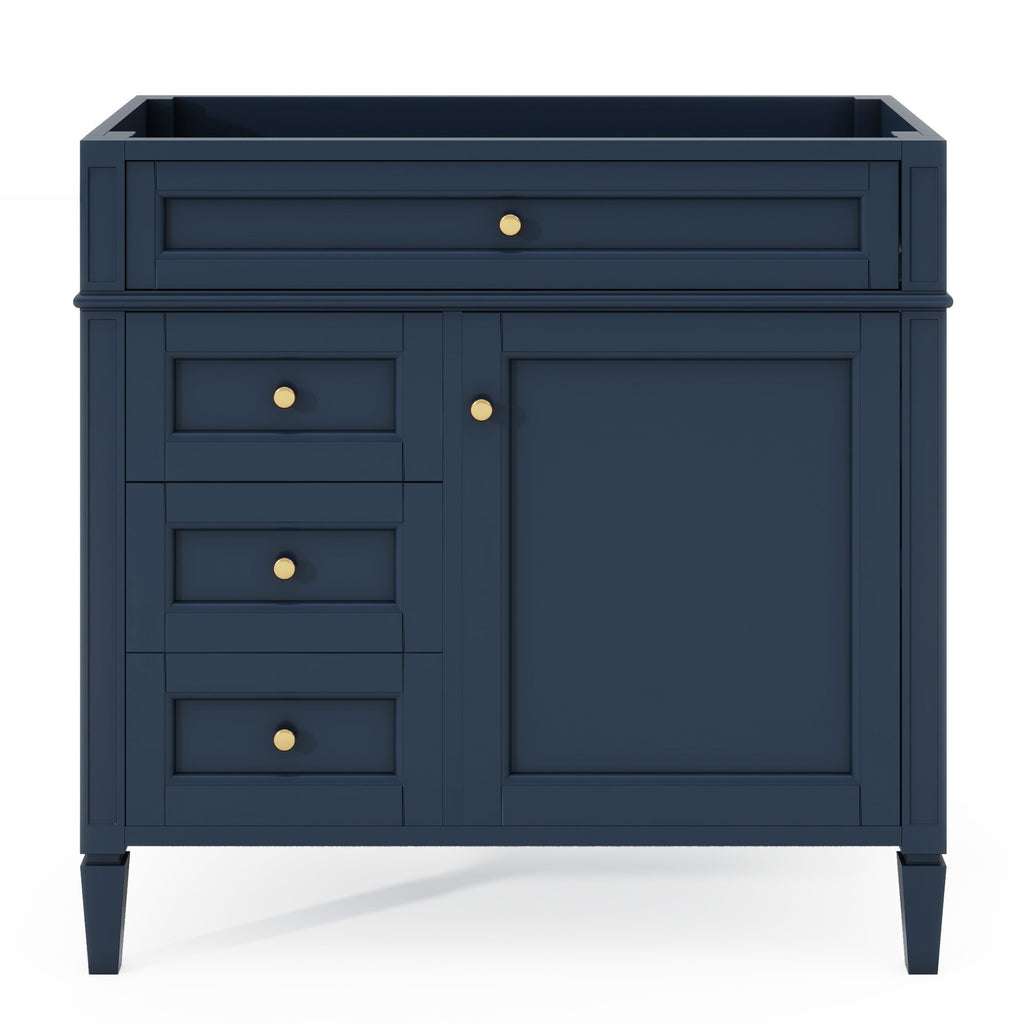 Leoglint 36'' Bathroom Vanity without Top Sink, Modern Bathroom Storage Cabinet with 2 Drawers and a Tip-out Drawer, Solid Wood Frame (NOT INCLUDE BASIN SINK)