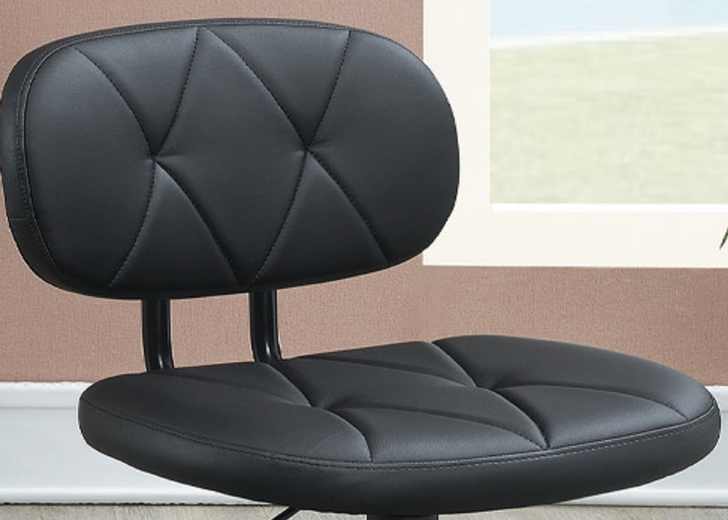 Leoglint Modern 1pc Office Chair Black Tufted Design Upholstered Chairs with wheels