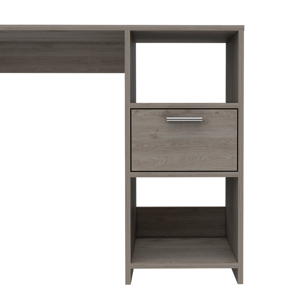 Leoglint Arlington Computer Office Desk with 2-Open Storage Shelves and Drawer with Handle