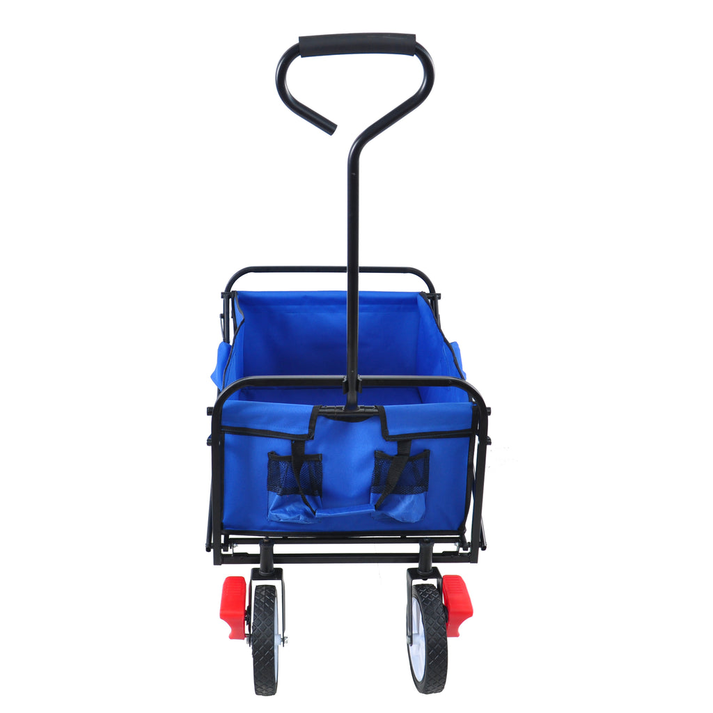 Leoglint Garden cart Folding Wagon Garden Shopping Beach Cart (blue)