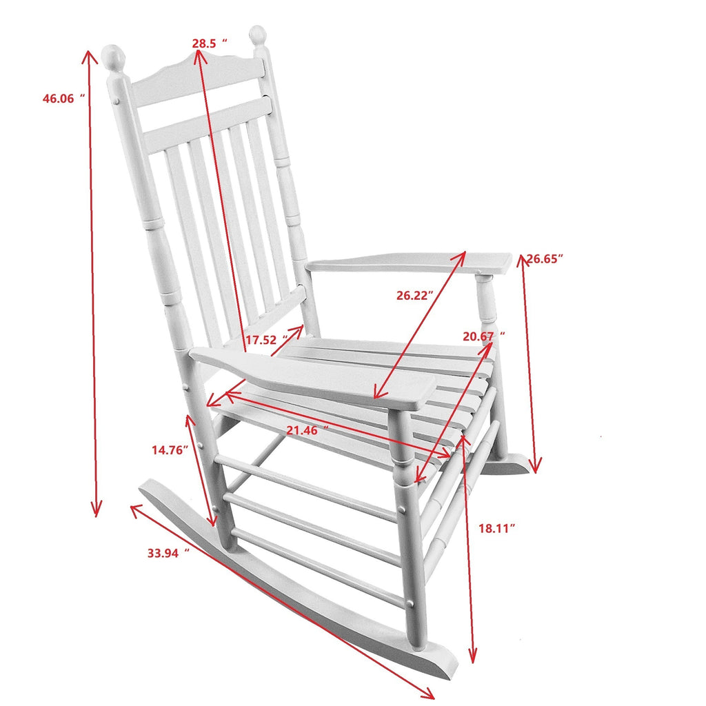 Leoglint BALCONY PORCH ADULT ROCKING OUTDOOR CHAIR - WHITE