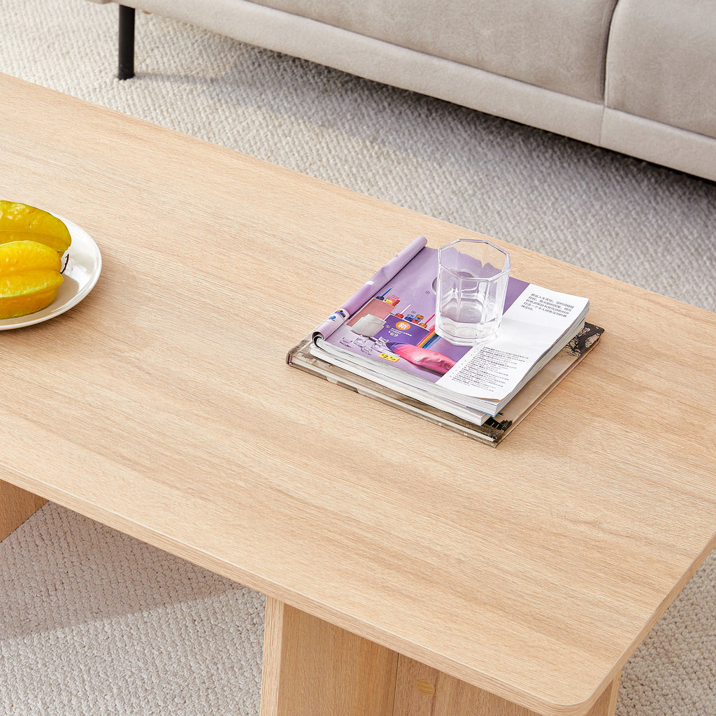 Leoglint A modern and practical wood colored coffee table. The coffee table is made of medium density fiberboard material and is suitable for living rooms, bedrooms, and study rooms. CT-2O