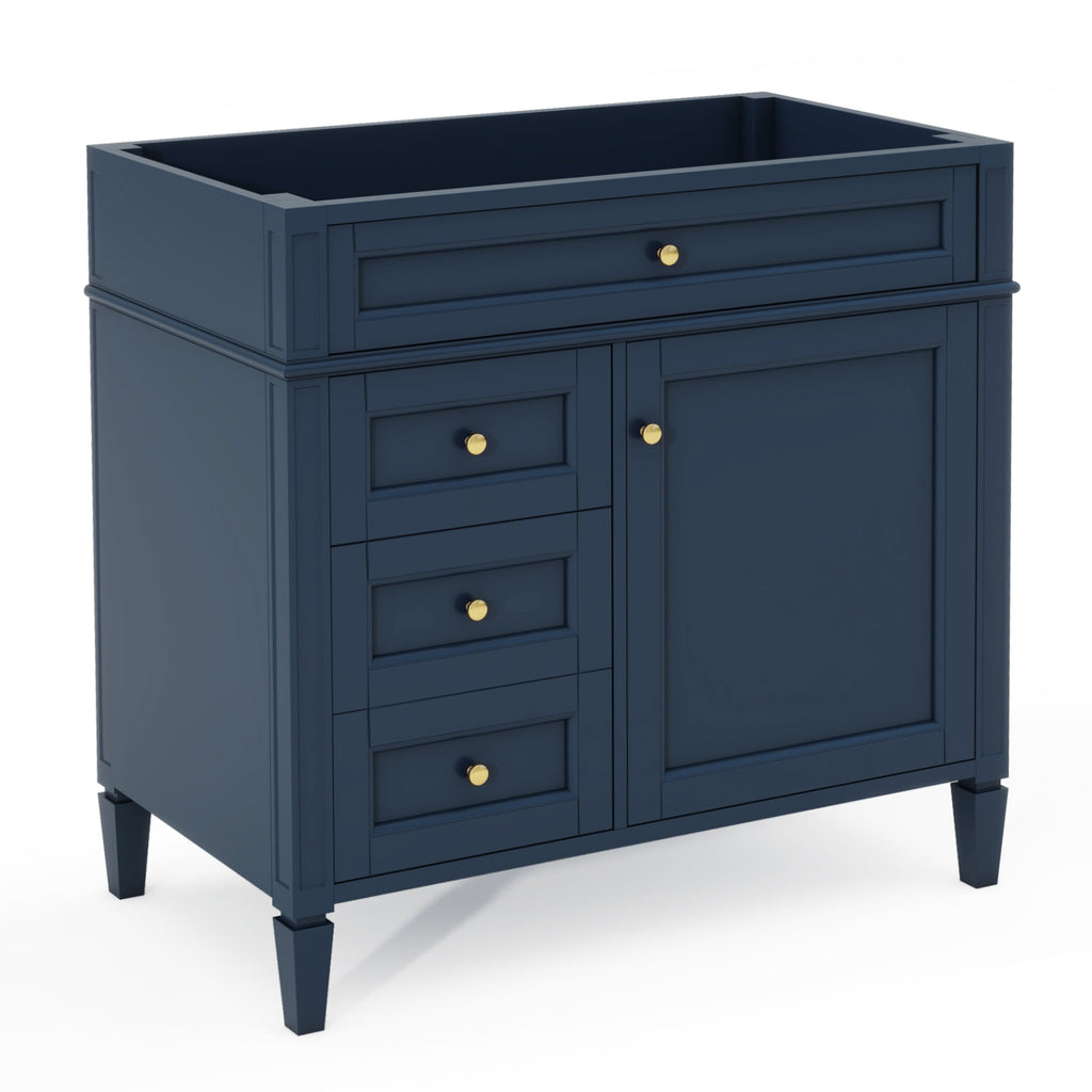 Leoglint 36'' Bathroom Vanity without Top Sink, Modern Bathroom Storage Cabinet with 2 Drawers and a Tip-out Drawer, Solid Wood Frame (NOT INCLUDE BASIN SINK)