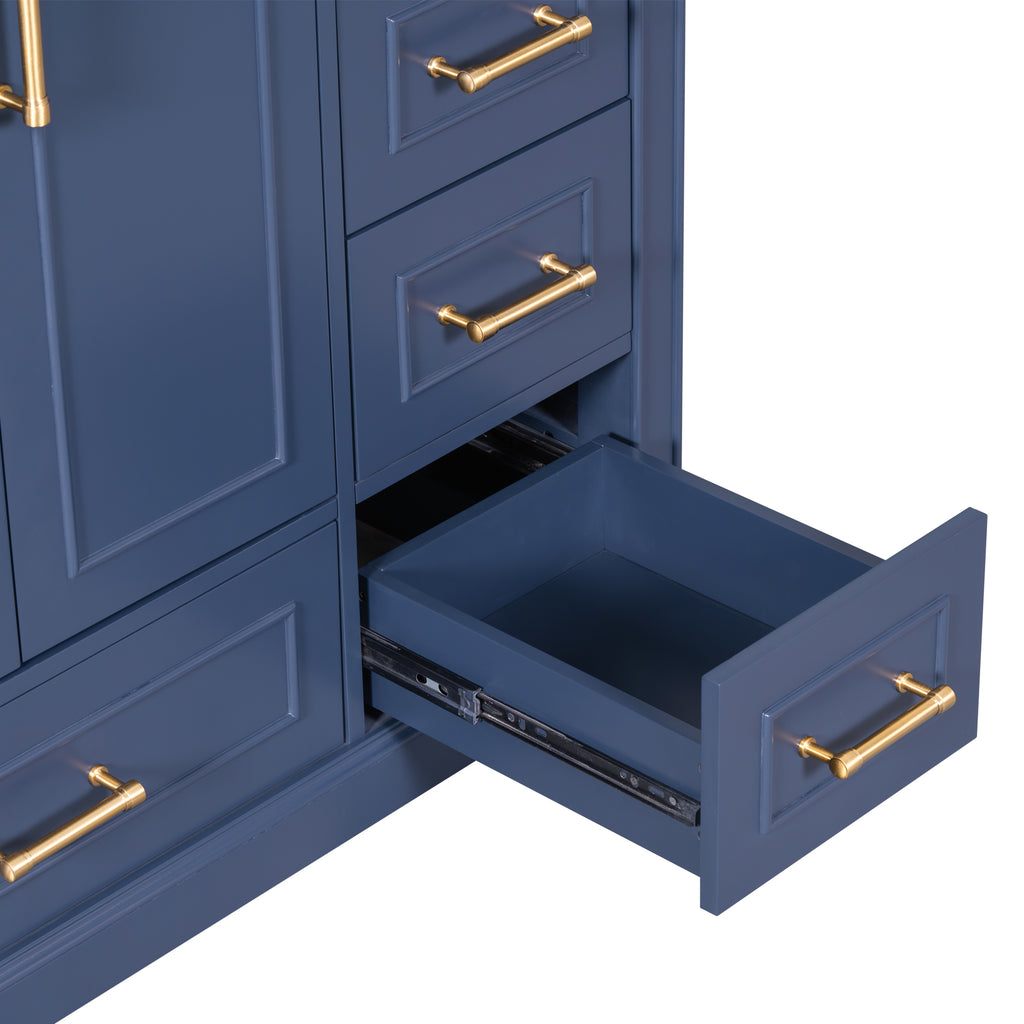 Leoglint [Cabinet Only] 36" Blue Traditional Bathroom Vanity(Sink not included)