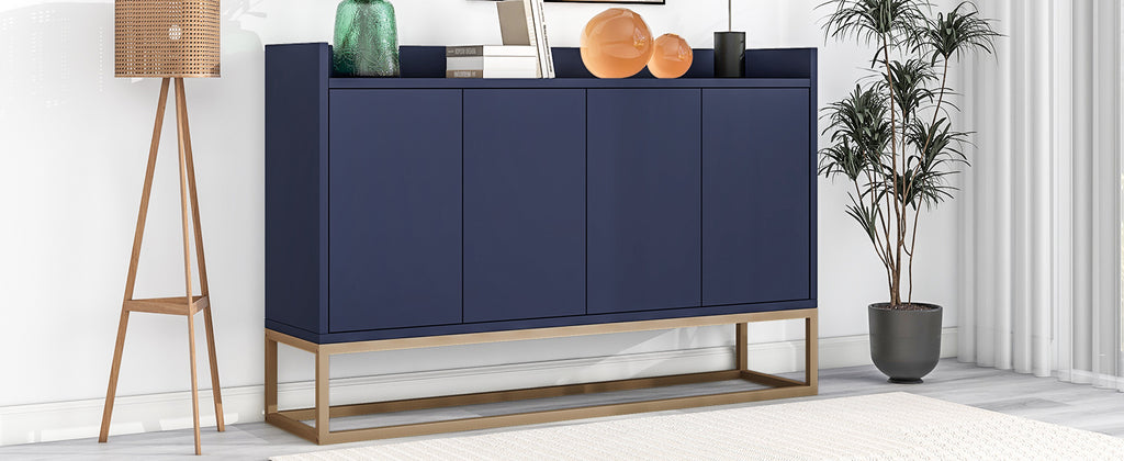 Leoglint TREXM Modern Sideboard Elegant Buffet Cabinet with Large Storage Space for Dining Room, Entryway (Navy)