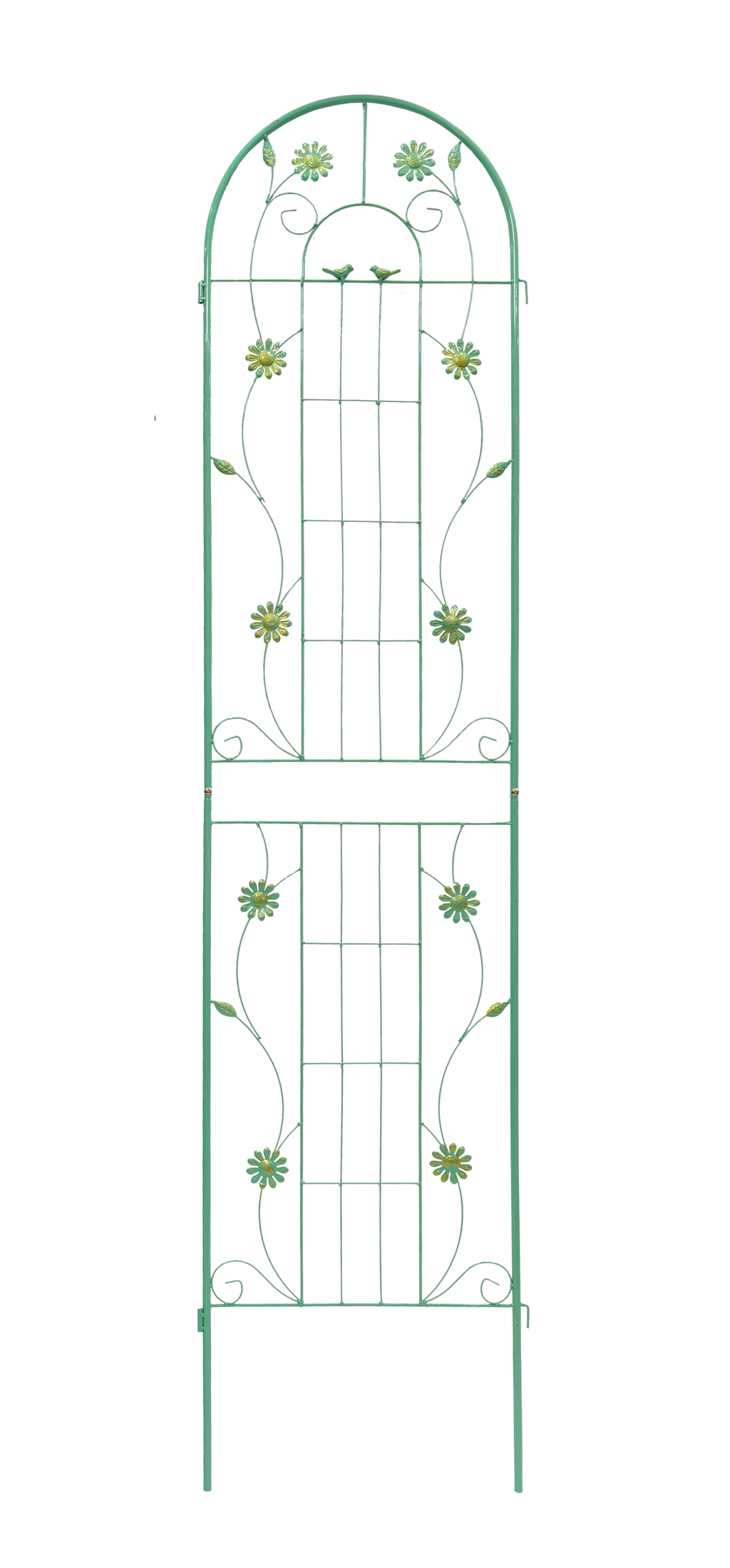 Leoglint 2 Pack Metal Garden Trellis 86.7" x 19.7" Rustproof Trellis for Climbing Plants Outdoor Flower Support Green