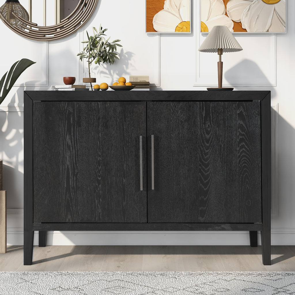 Leoglint U-Style Storage Cabinet Sideboard Wooden Cabinet with 2 Metal handles and 2 Doors for Hallway, Entryway, Living Room