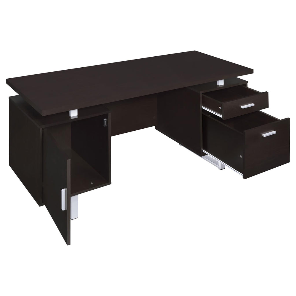 Leoglint Cappuccino 2-drawer Floating Top Office Desk