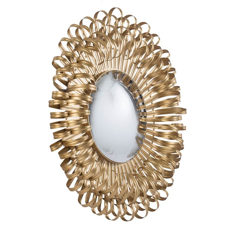 Leoglint 27" in Sunburst Design Wall Mirror Decorative Golden Finish for Entryway, Modern Living room